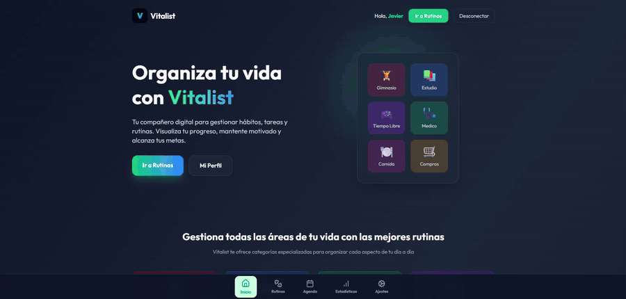 Vista previa del proyecto Vitalist
